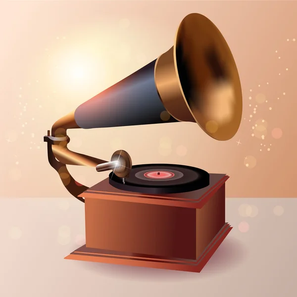Grammophon Lautsprecher Vektordesign — Stockvektor