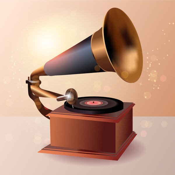 Gramophone speaker, vector design