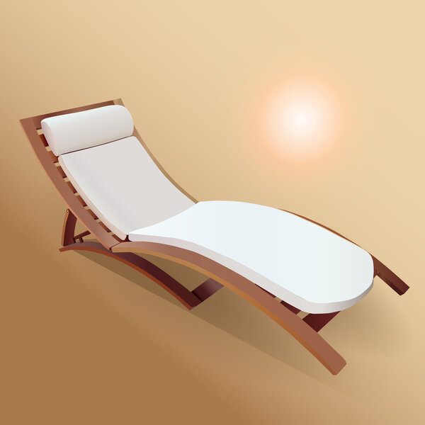 Vector beach lounger vector illustration 