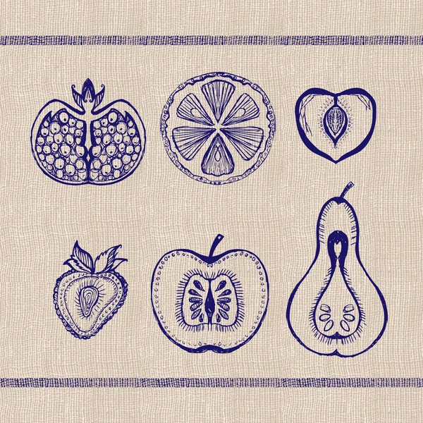 Fruits Mignons Fond Vectoriel Sans Couture — Image vectorielle