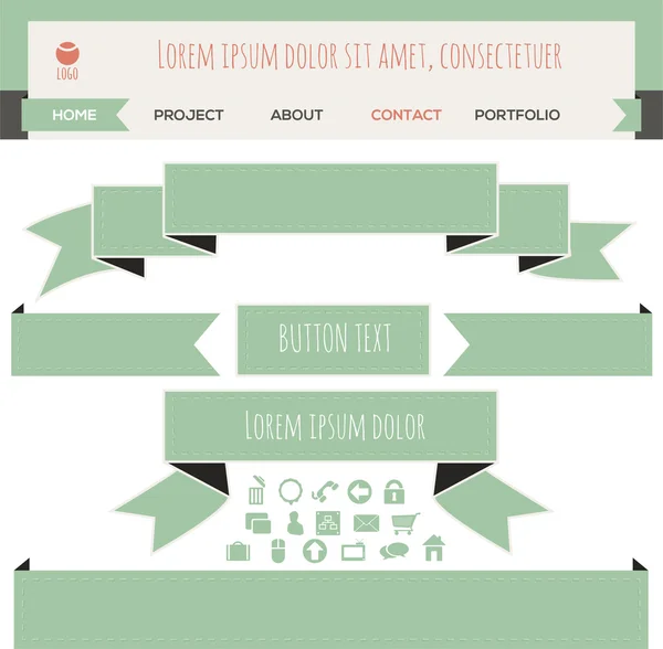 Set Banners Cinta Vectorial — Vector de stock