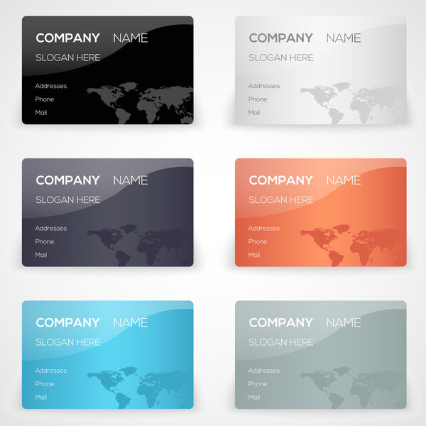 Vector set with business cards