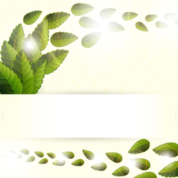 Green leaves texture. Vector illustration