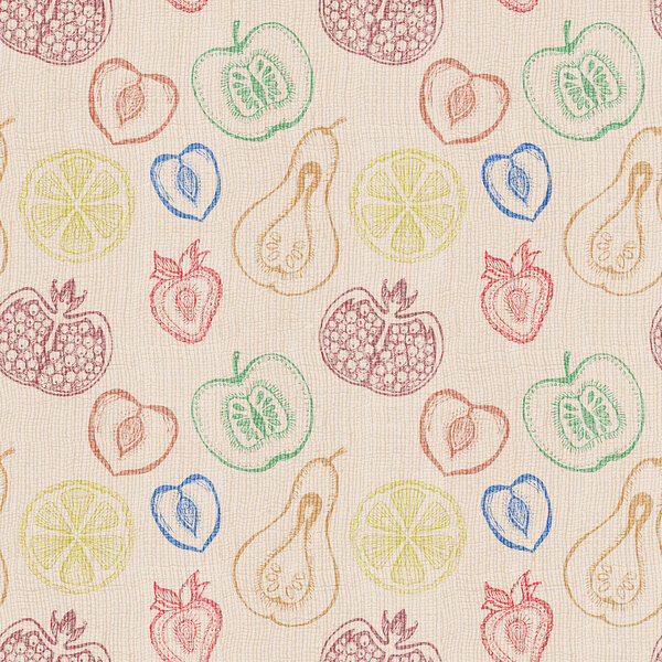 Симпатичные фрукты бесшовный векторный фон
