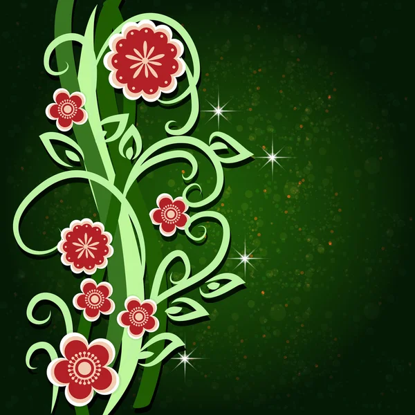 Wenskaart Met Bloemen Vector Stockillustratie