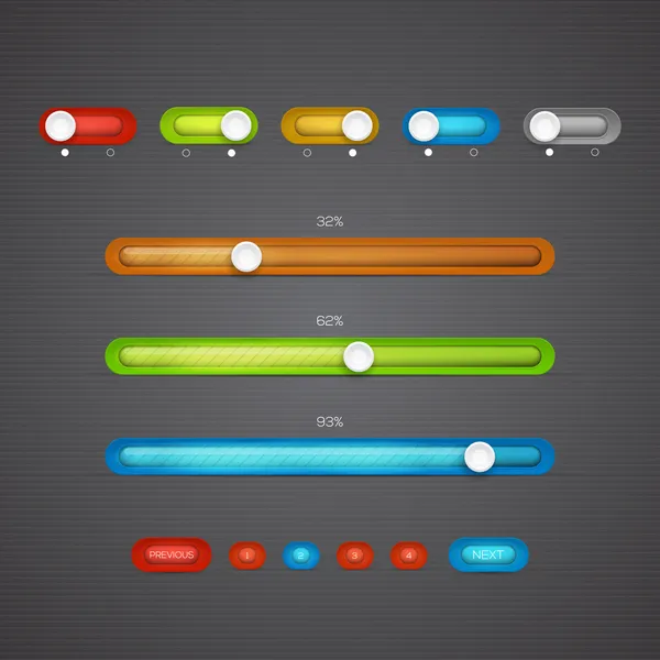 Modern Color Loading Bars Set Vector Graphics