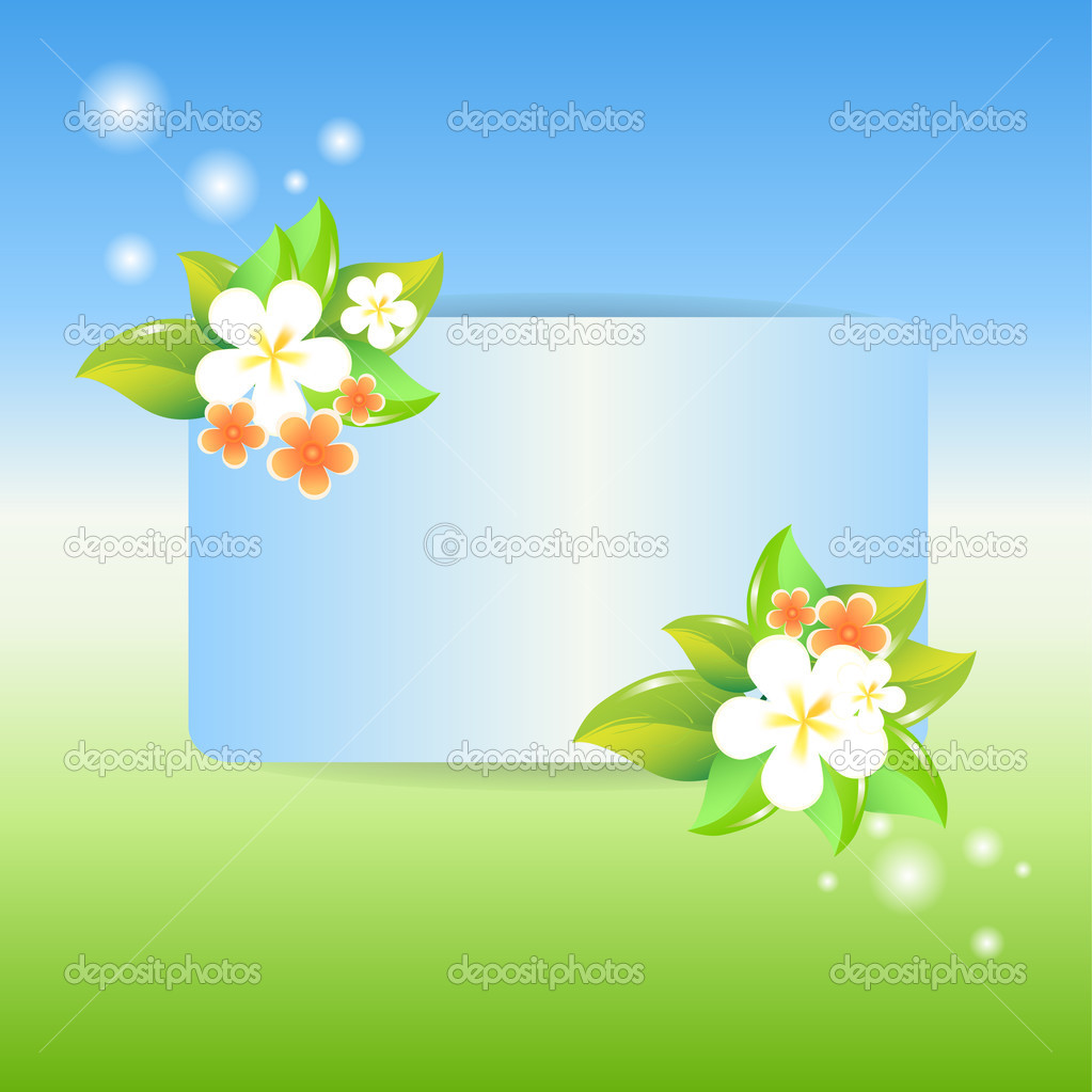 Greeting card with flowers. Vector.