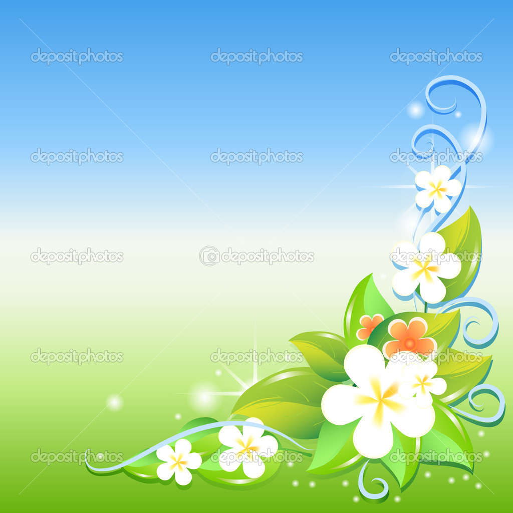 Greeting card with flowers. Vector.