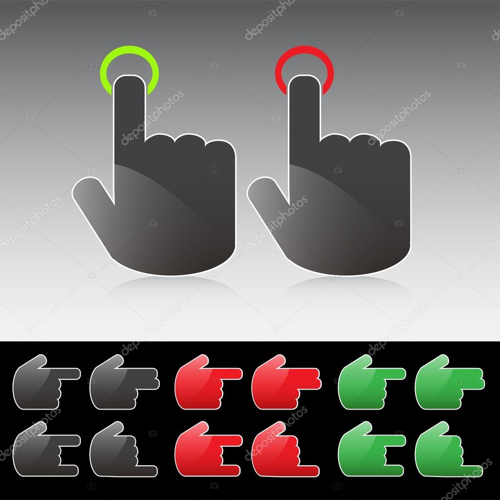 Various hand button icons