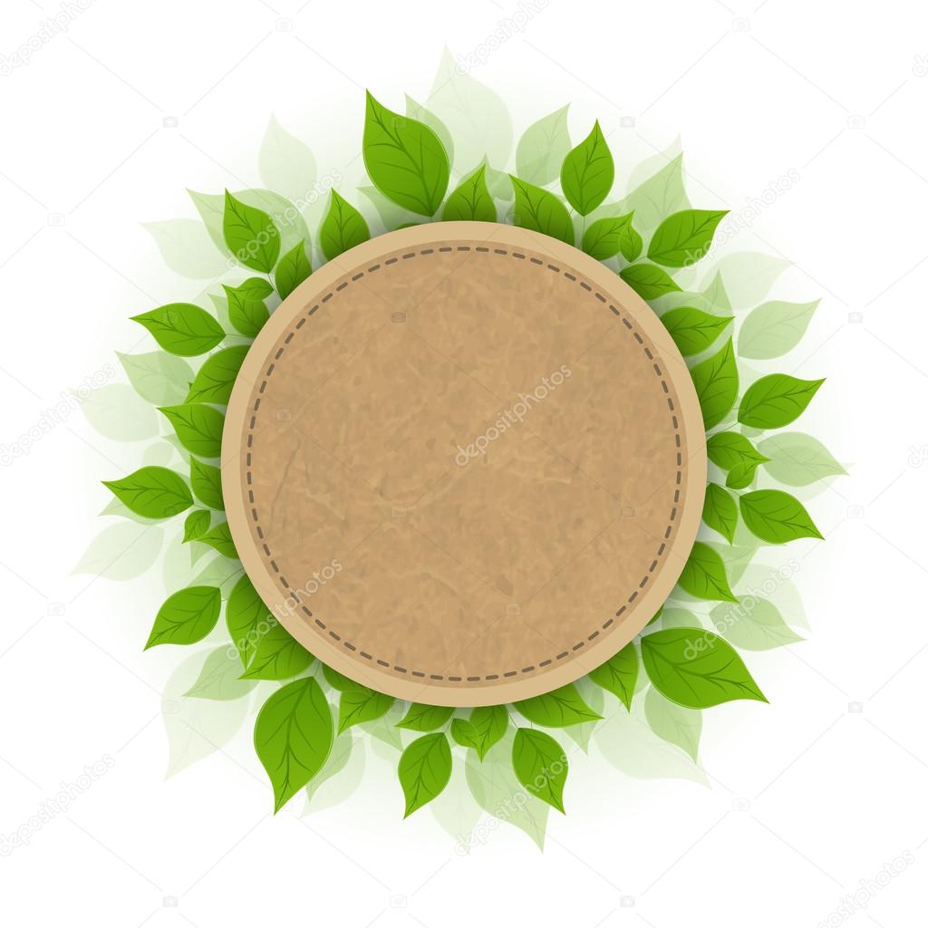 Ball And Green Leafs, Isolated On White Background, Vector Illustration