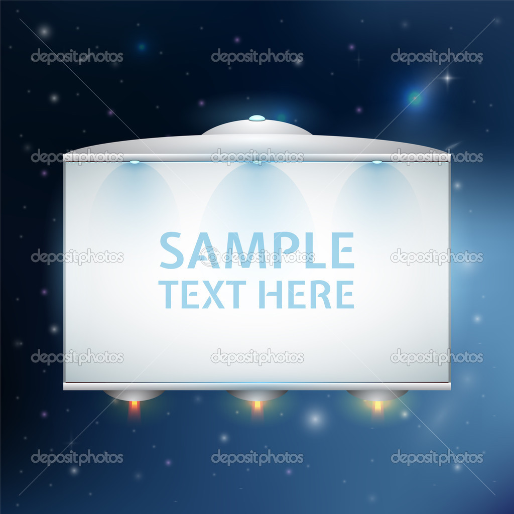ufo with text, vector design