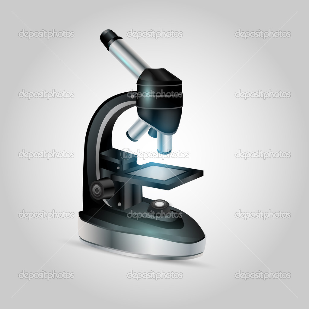 Vector microscope on white background