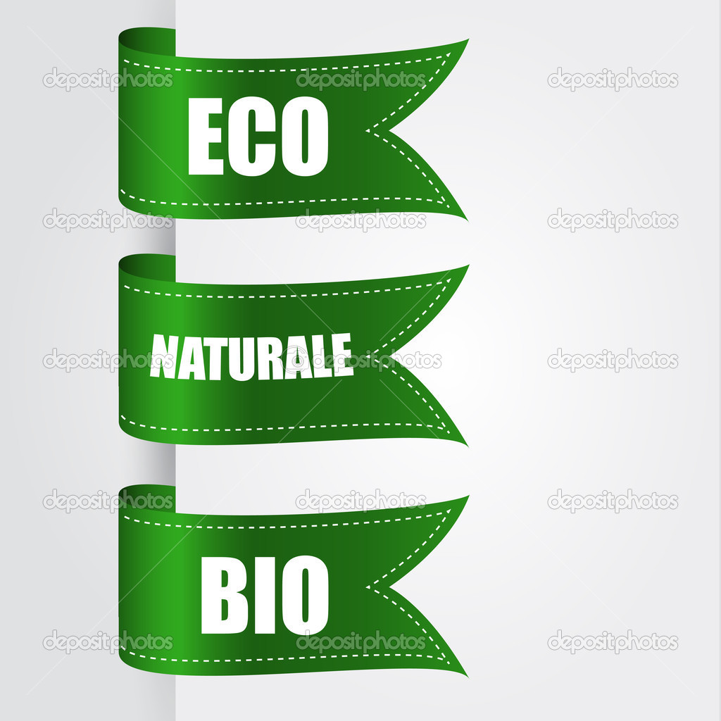 Vector set of eco ribbon icons