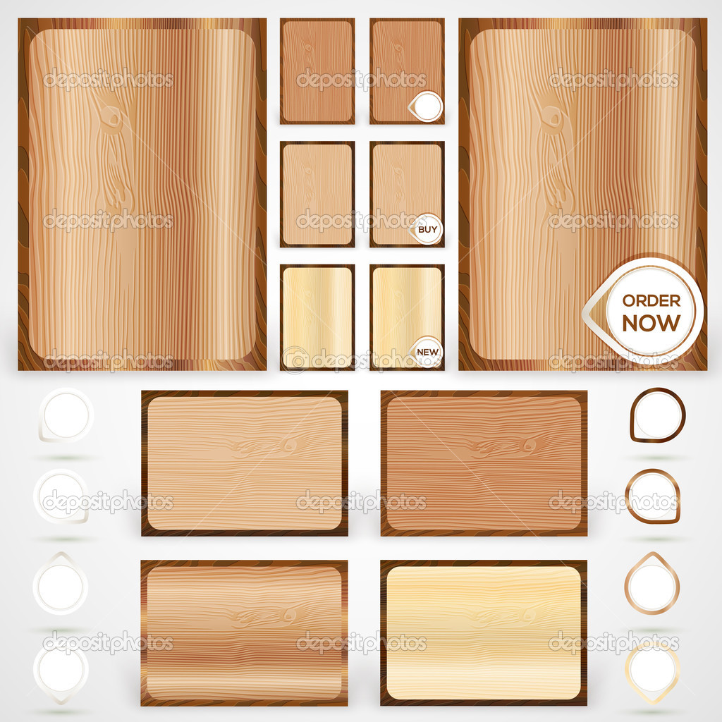 Wood Elements Collection. Vector