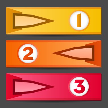 Banners with numbers. Vector clipart