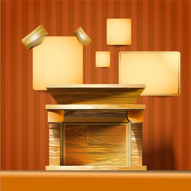 old Fireplace. Vector illustration clipart