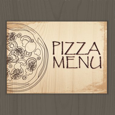 Design menu with pizza. Vector illustration clipart