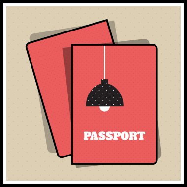 Lamp passport cover. Vector illustration clipart