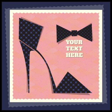 Postcard from the retro-style shoe. Vector illustration clipart