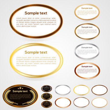 oval şekilli web düğme kümesi. vektör çizim