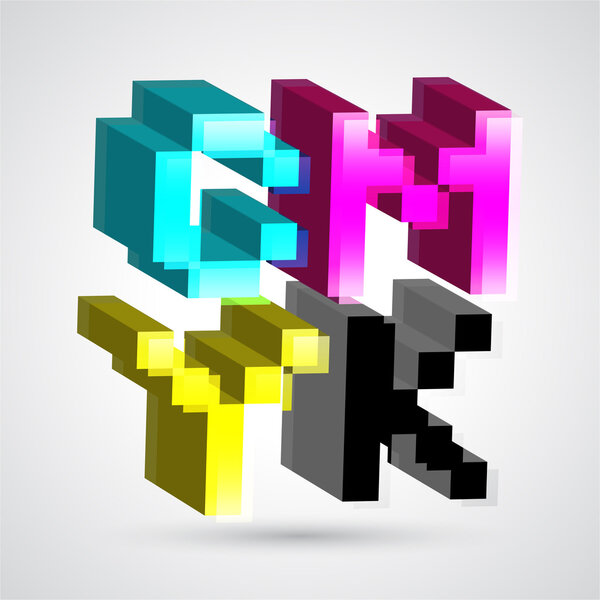 3d CMYK. Vector illustration