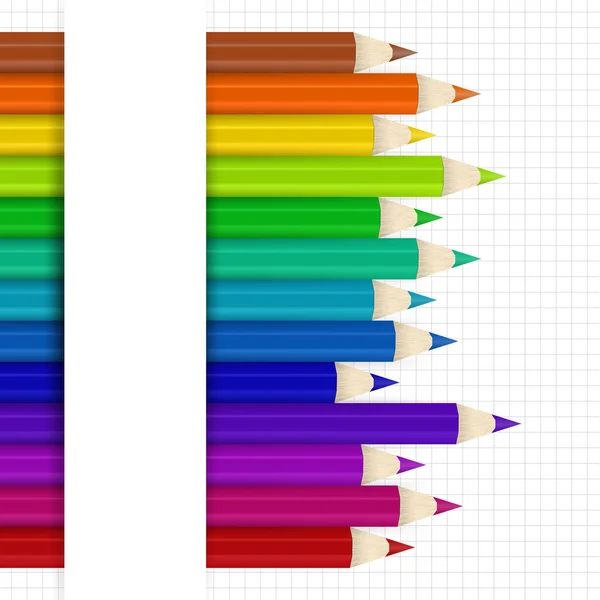 Achtergrond Met Gekleurde Potloden Vectorillustratie — Stockvector