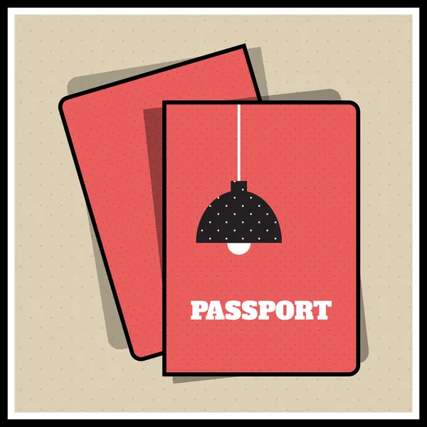 Cubierta Pasaporte Lámpara Ilustración Vectorial — Vector de stock