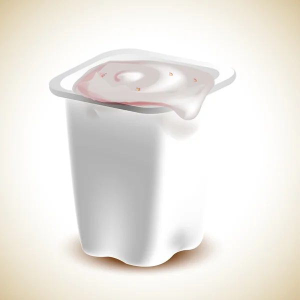 Egy Joghurt Vektoros Illusztráció — Stock Vector