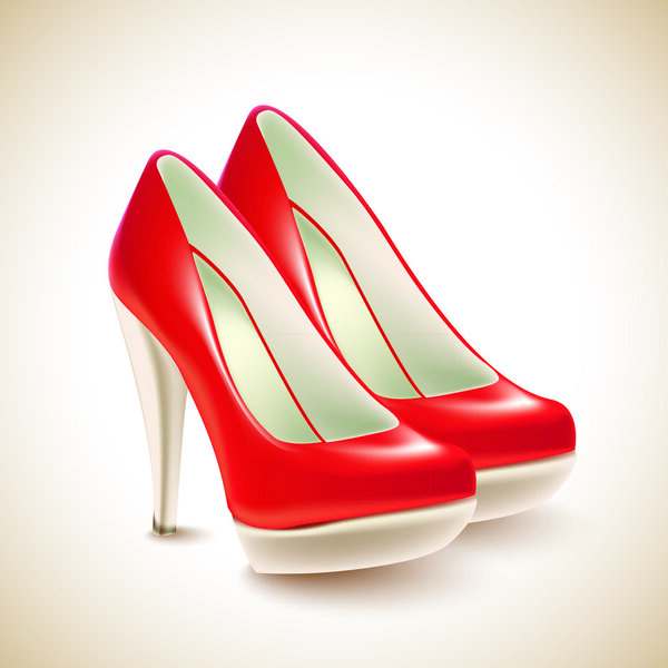 red Shoes. Vector illustration