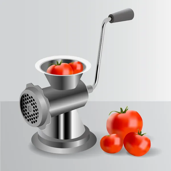 Macerador Clássico Metálico Com Tomates Vetor —  Vetores de Stock