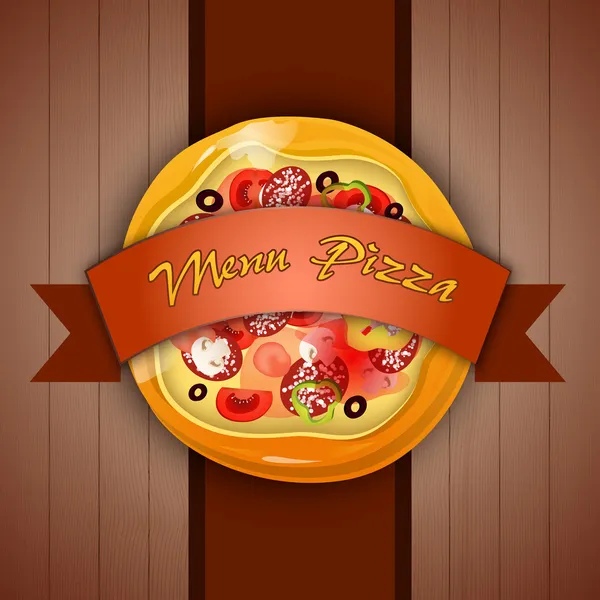 Menú Diseño Con Pizza Ilustración Vectorial — Vector de stock