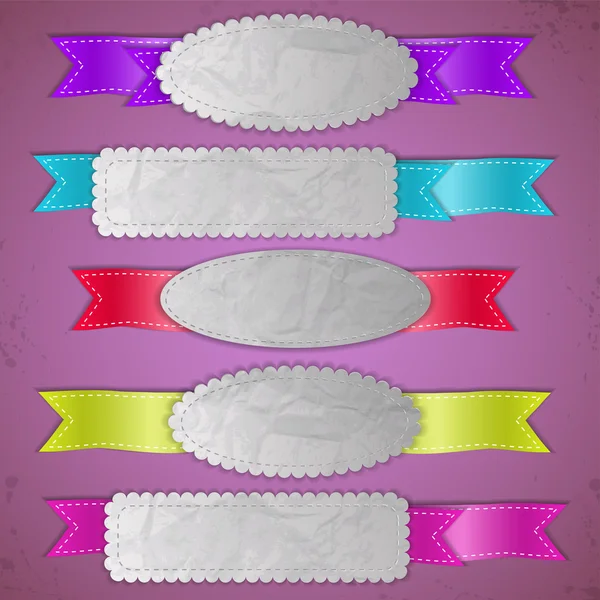 Set Vector Ribbon Banners — Stock Vector