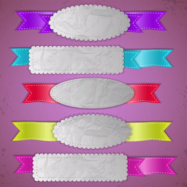 Set of vector ribbon banners.