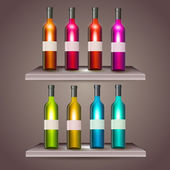 Meghatározott színű bor palackok üres Címkék