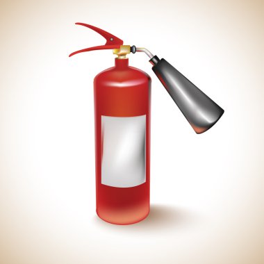 Red Fire Extinguisher,  vector illustration  clipart