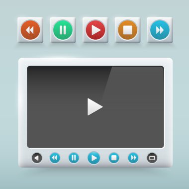 Multimedia Button interface,  vector illustration  clipart
