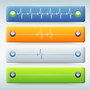 background with different types of Cardiogram clipart