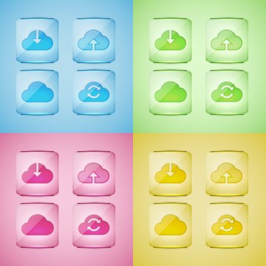 bulut Icons set, illüstrasyon vektör 