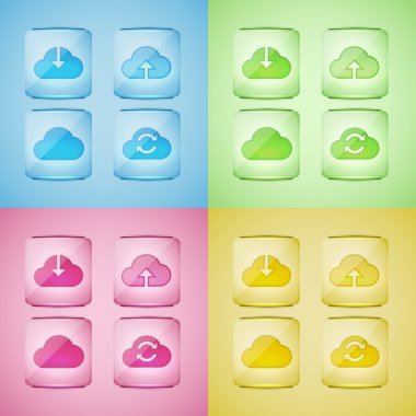set cloud icons,  vector illustration  clipart