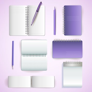 set of note paper clipart