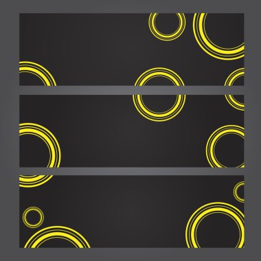 Set of banners with yellow circles clipart