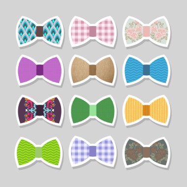 Cute set with bows. Vector illustration clipart