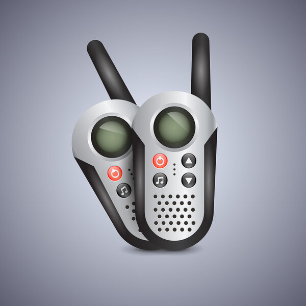 Vector illustration of generic set of walkie talkies