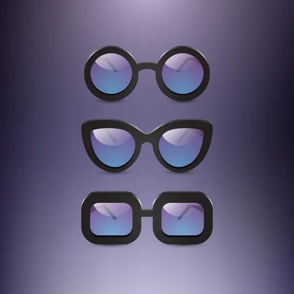 Samling Oldschool Glasögon — Stock vektor