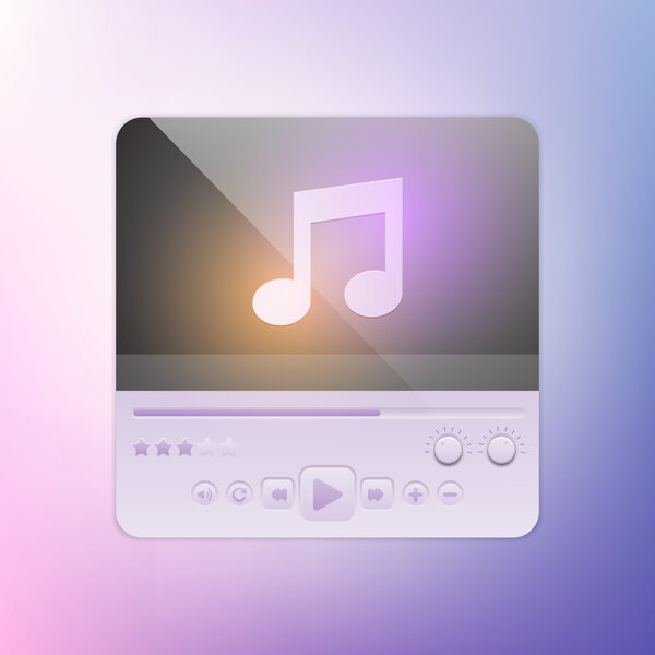 Multimedia Button interface,  vector illustration 