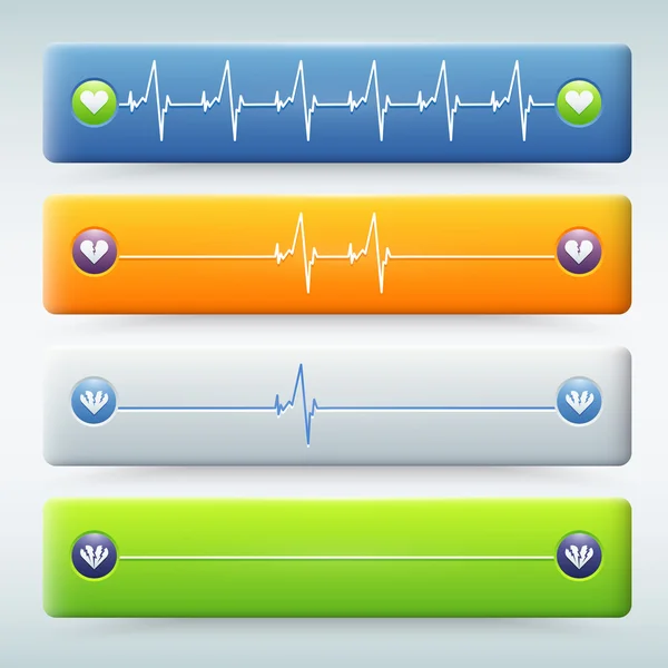 Fundo Com Diferentes Tipos Cardiograma — Vetor de Stock