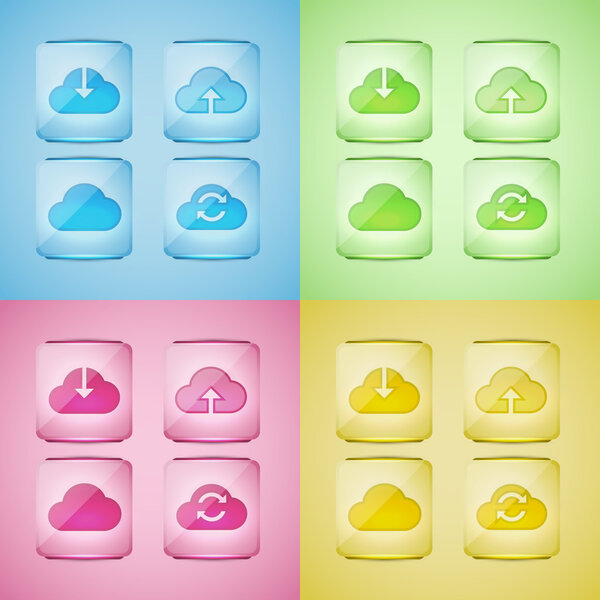 set cloud icons,  vector illustration 