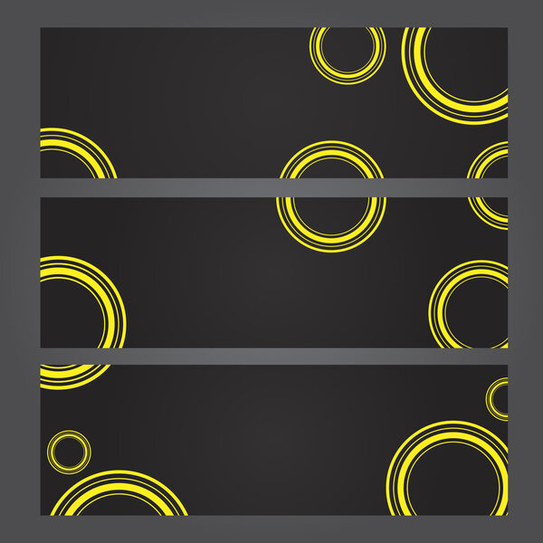 Set of banners with yellow circles