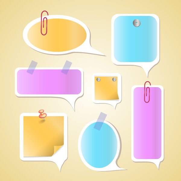 Paper text bubbles,  vector illustration 