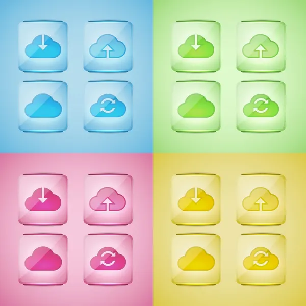 Set Cloud Icons Vector Illustration Stock Vector